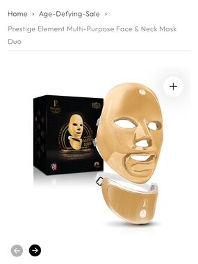 NEW Prestige Element Gold Face & Neck LED Mask Duo - Anti-Aging Treatment